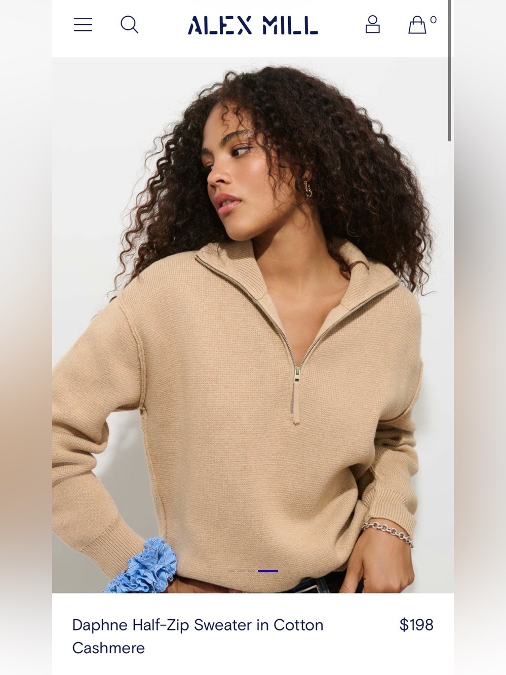 NWT Alex Mill Daphne Half-Zip Sweater - Medium